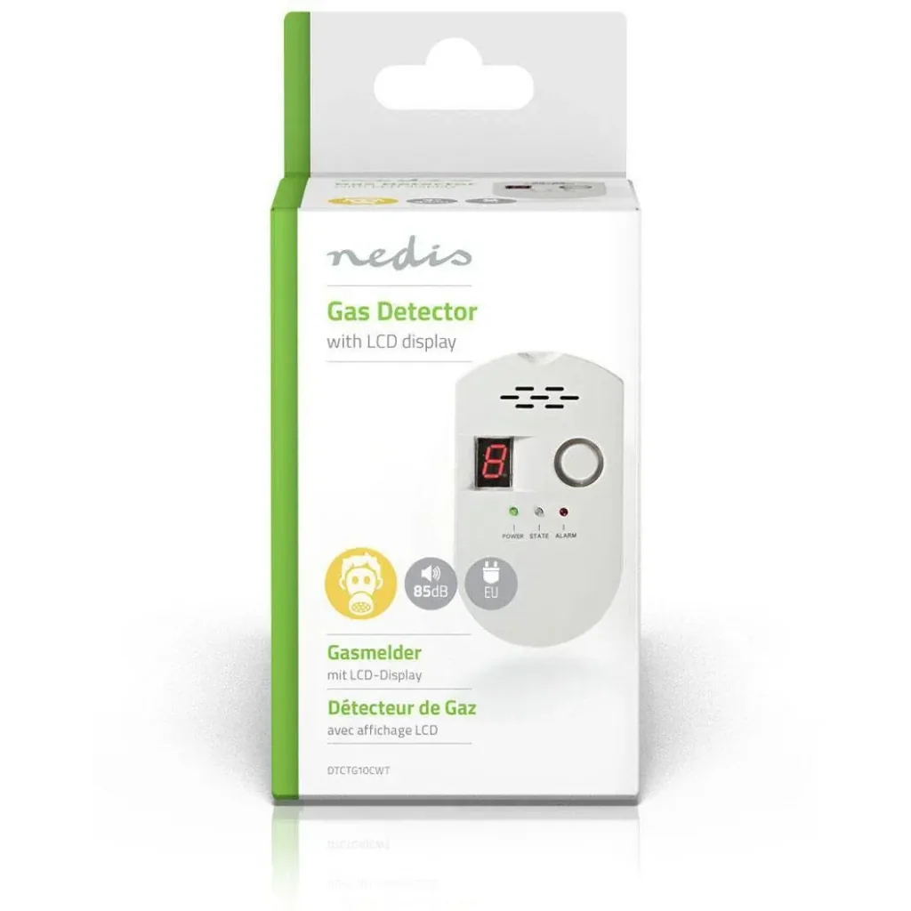 Nedis Gasmelder - 85 dB - Netzbetrieb - Weiß