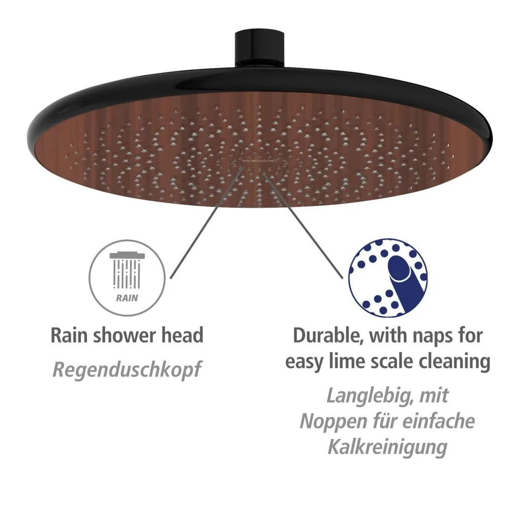 Wasserspar-Regenduschkopf Watersaving Wood, Ø 22,5 cm