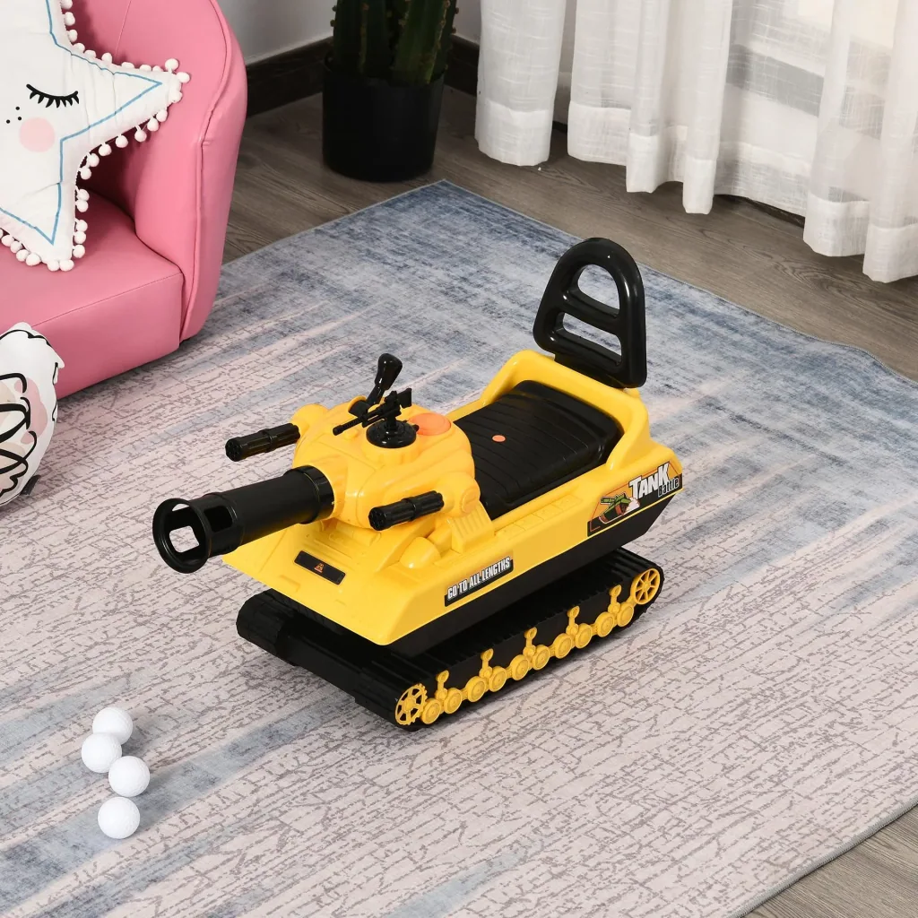 Kinder Rutscherauto als Panzer