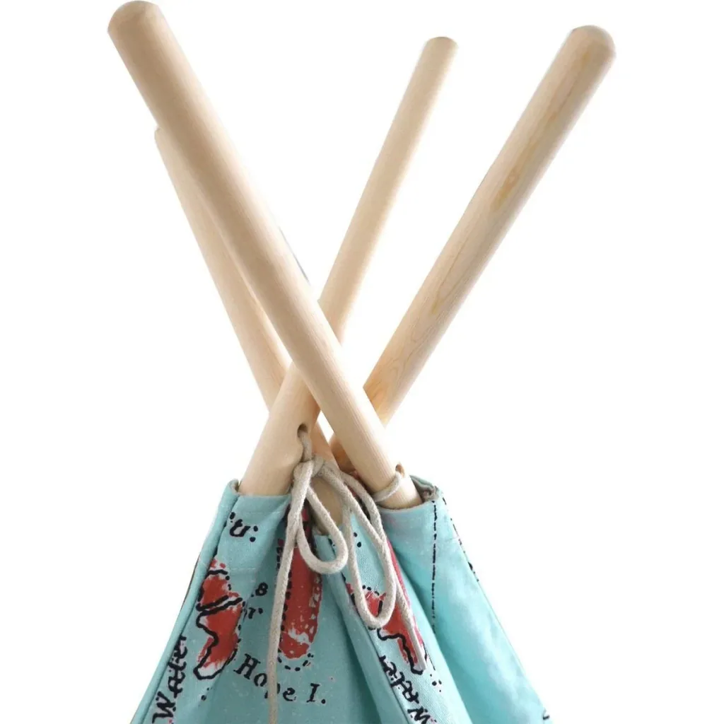 Weltkarte Tipi-Zelt | Mehrfarbig | Wigwam Spielzelt|100% Baumwolle|120x120x160cm