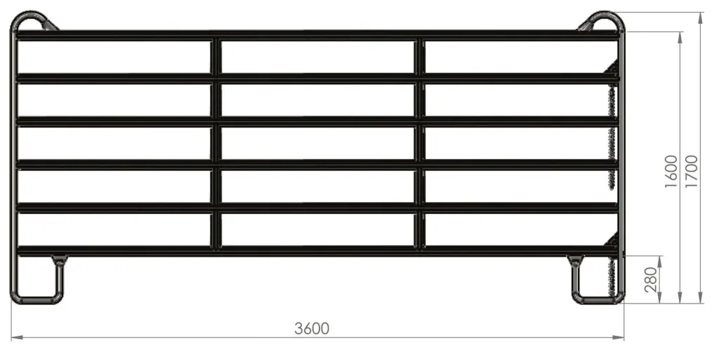 Weidepanel - Zaunelement 3,6 m Länge, 1,7 m Höhe