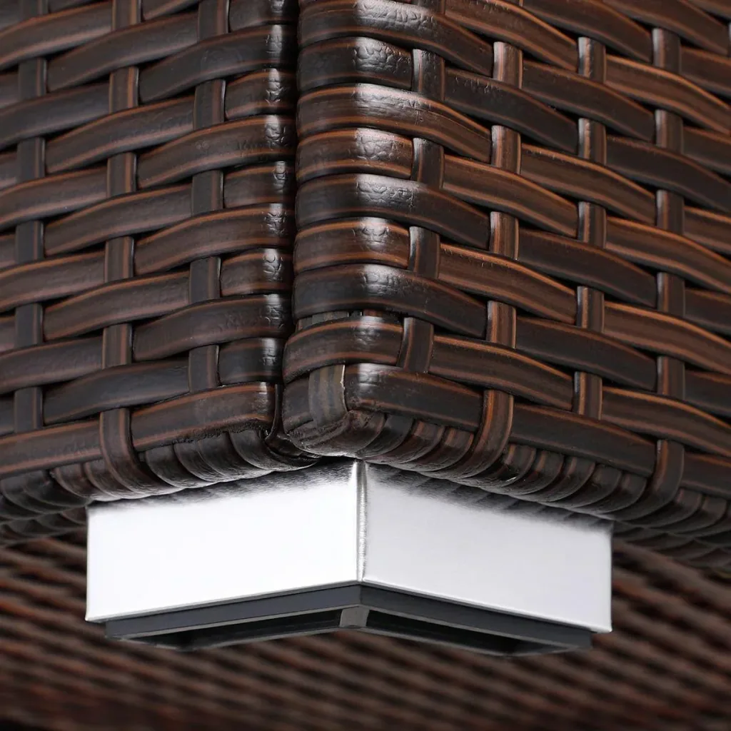 Poly Rattan Aufbewahrungsbox - braun - 75x75x70 cm - mit wasserabweisender Tasche