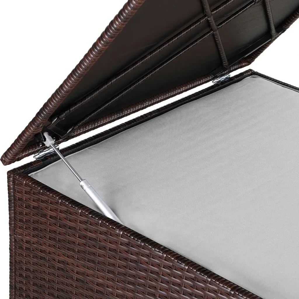 Poly Rattan Aufbewahrungsbox - braun - 75x75x70 cm - mit wasserabweisender Tasche