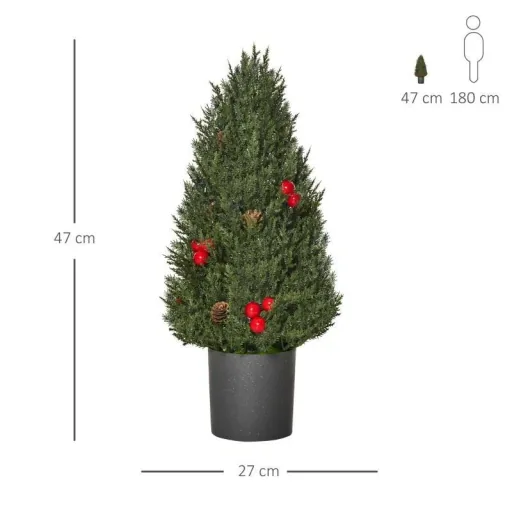 Weihnachtsbaum 50 cm Christbaum Zypressen-Weihnachtsbaum mit 7 roten Beeren