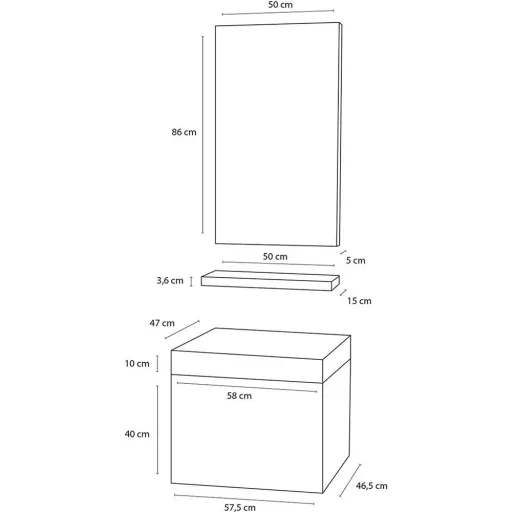 Badezimmermöbel Force 58 cm - Anthrazit
