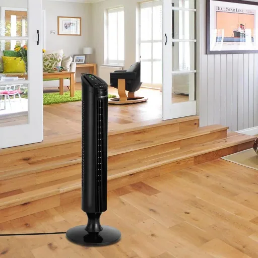 Turmventilator mit Fernbedienung, Turbofuncite & Aromabox schwarz