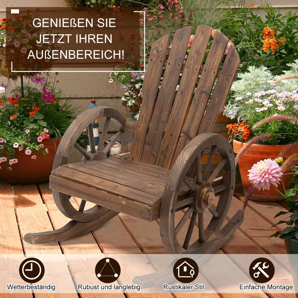 Schaukelstuhl im Wagenrad-Design