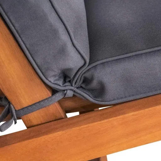 Gartenkissen - 2 Stück - Mit langem Rücken- und Kopfkissen - Für Stuhl - 118x45x7cm - Grau