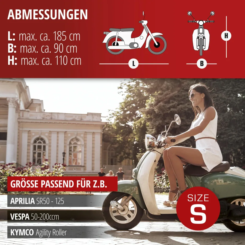 Motorradgarage Scooter - Grösse S - 185 x 90 x 110 cm - PVC