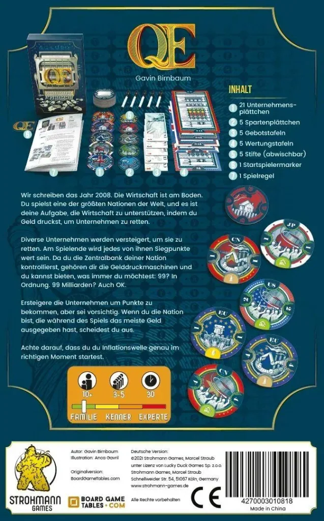 Gesellschaftsspiel Q.E. - Brettspiel