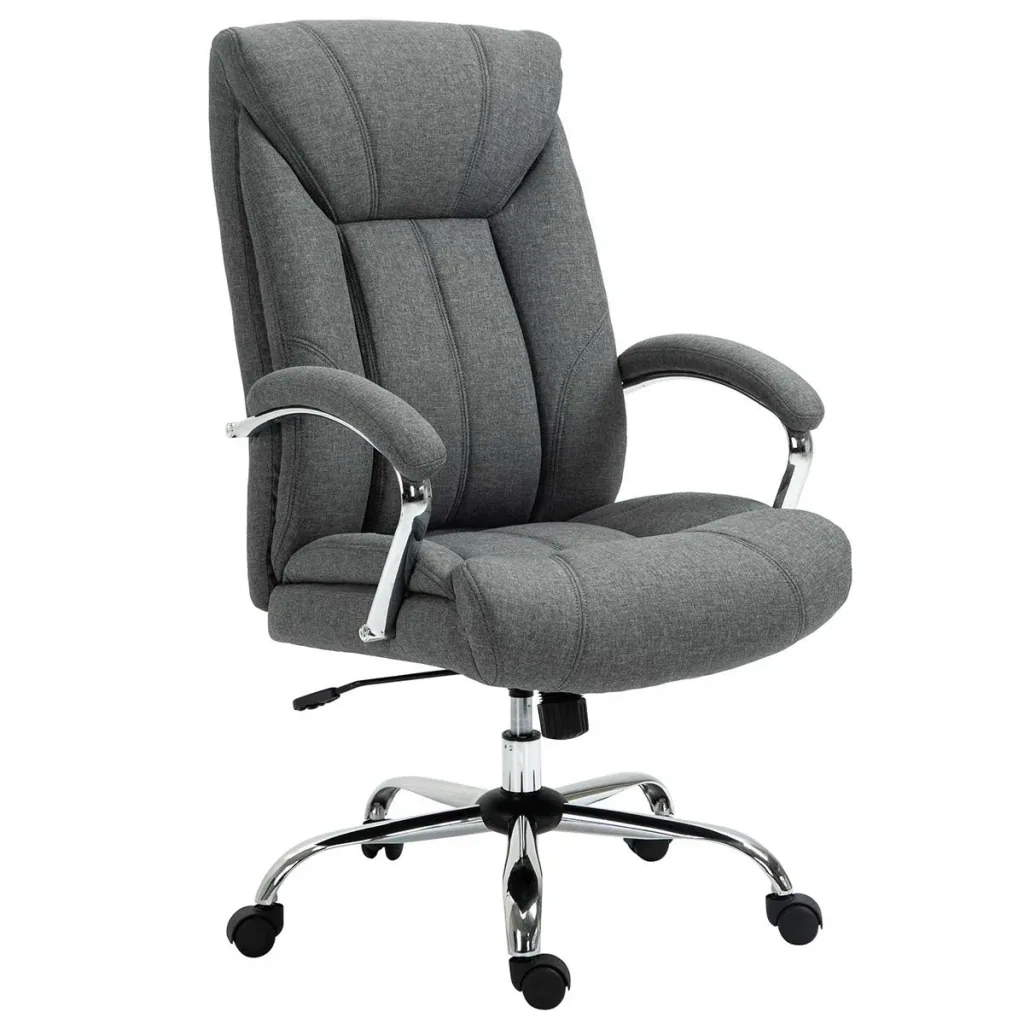 Bürostuhl mit Wippfunktion höhenverstellbarer Schreibtischstuhl Drehstuhl mit Rückenlehne Nylon Grau 65 x 78 x 110-120 c