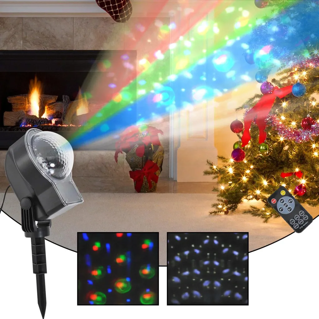 LED Projektor Lichter Lichteffekt Schneeflocke Weihnachten Schwarz