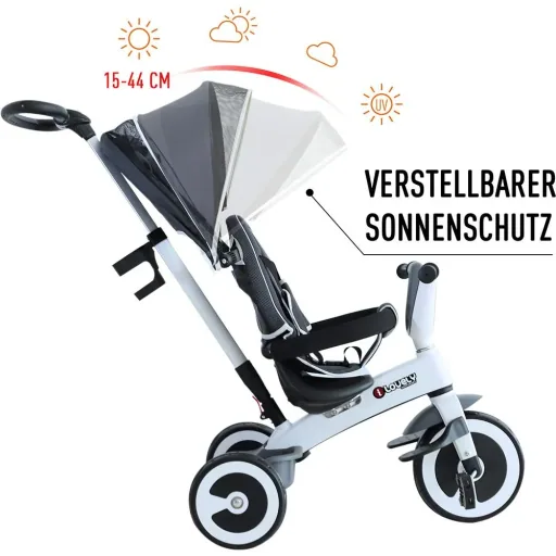 4 in 1 Kinderdreirad mit Sonnendach