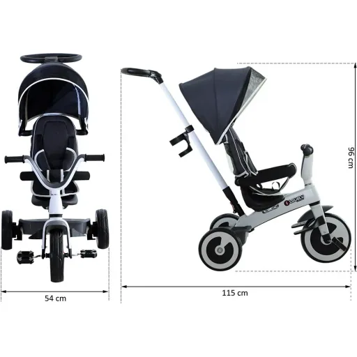 4 in 1 Kinderdreirad mit Sonnendach