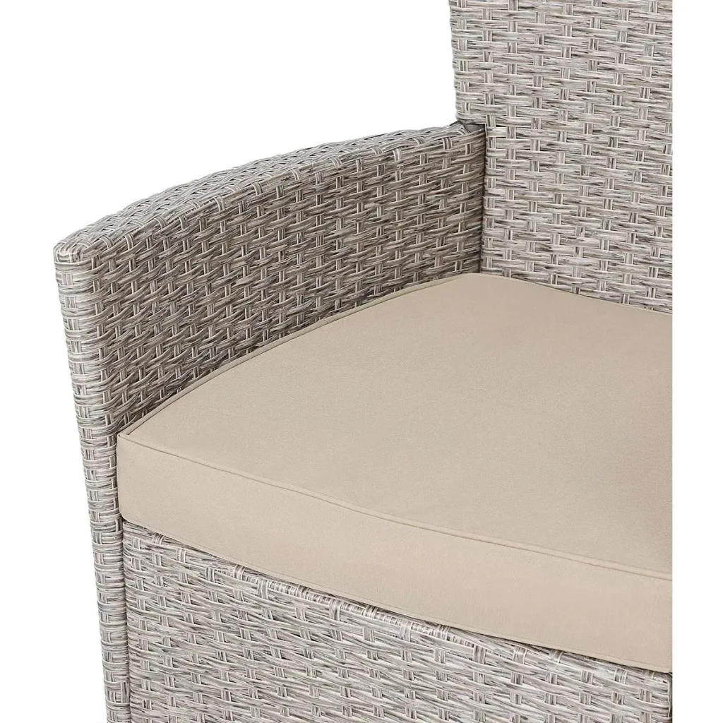 Gartengarnitur 13-teilige stapelbare Polyrattan-Stuhlgarnitur Bali beige