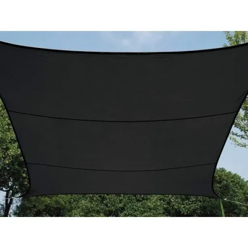 WASSERDURCHLÄSSIGES SONNENSEGEL - VIERECK - 5 x 5 m - DUNKELGRAU