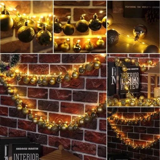 Weihnachtslichterkette LED gold 2m Kugeln