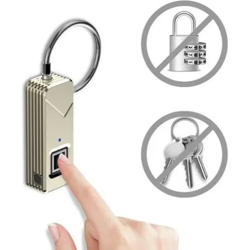 Movelly fingerprint padlock mattschwarz