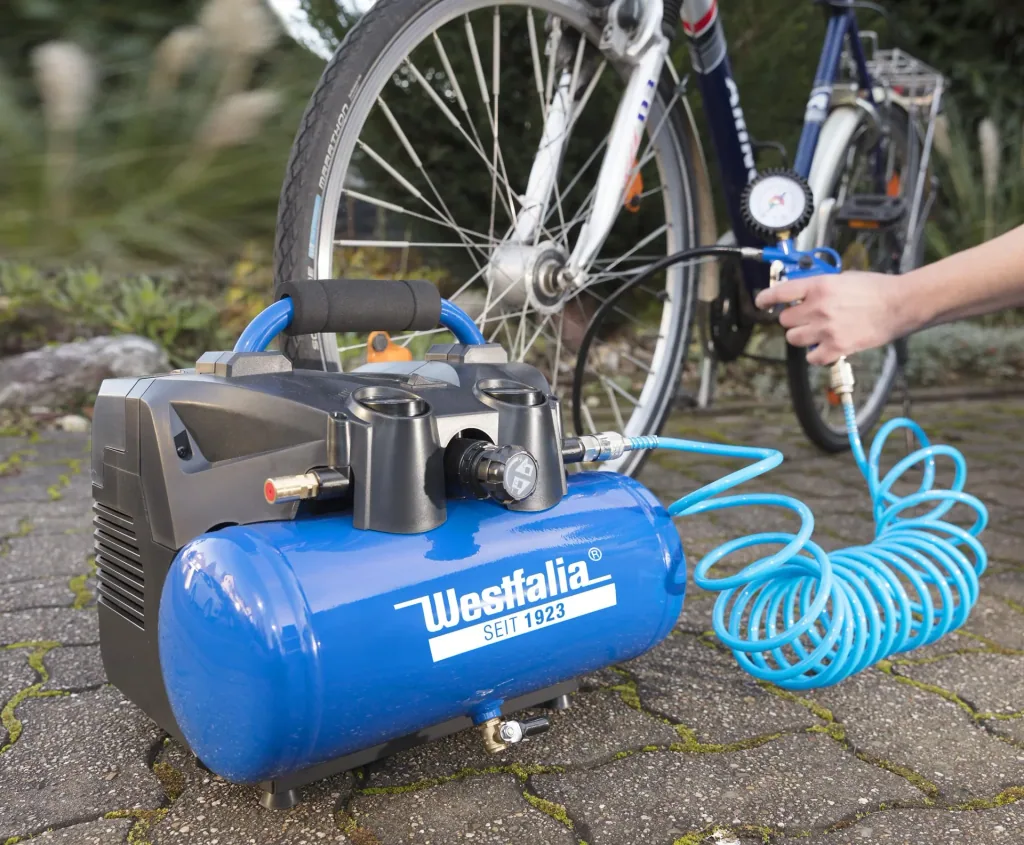 36 Volt Akku Druckluft Kompressor - Komplett Set Inklusive Zubehör, Akkus und Doppel-Schnellladegerät