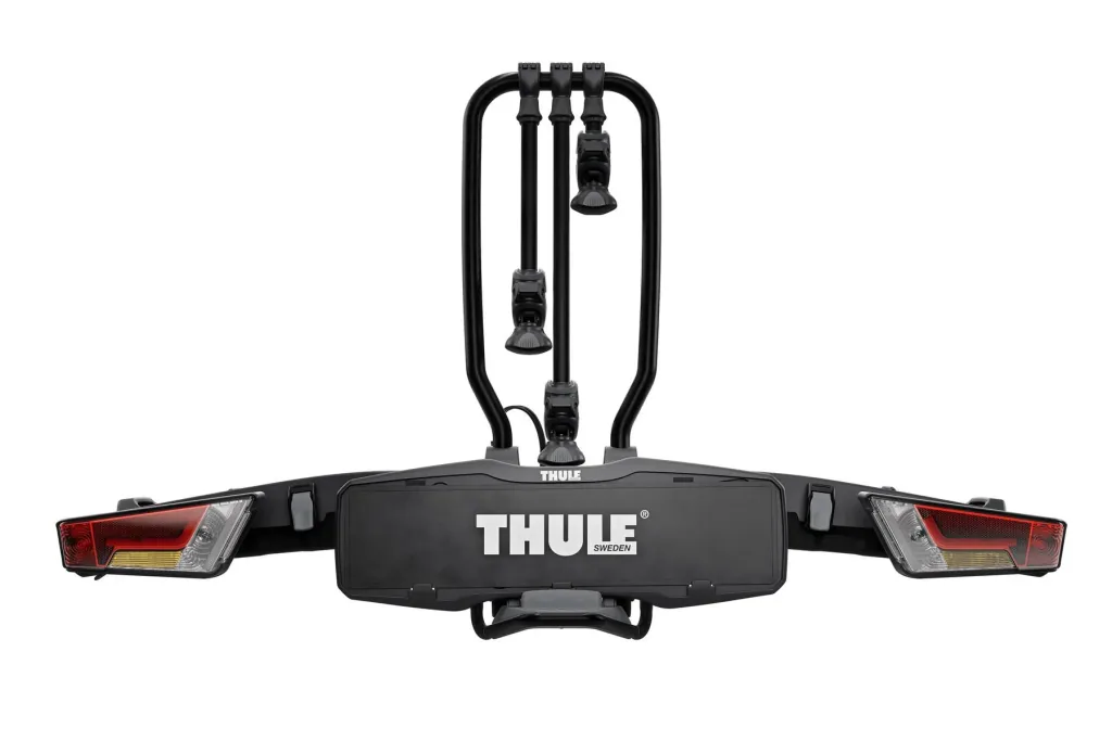 Fahrradträger EasyFold XT 3 Black Edition für drei Fahrräder inkl. Auffahrschiene, Aufbewahrungstasche und Felgenschutzadapter
