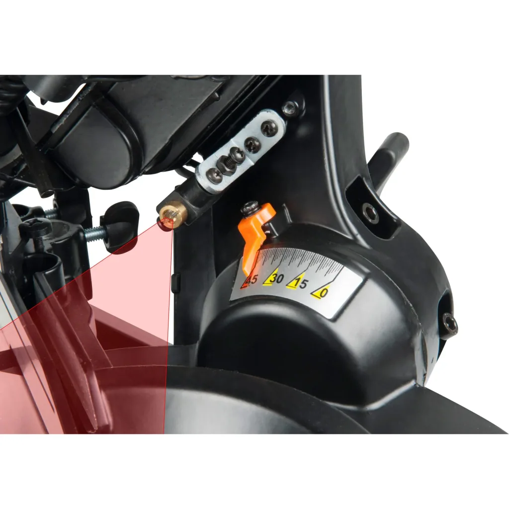 MSM1038 Radial-Gehrungssäge 1900W - 255mm - Laserführung - Spindelarretierung - Inkl. 255mm TCT Sägeblatt (T60), Staubsa