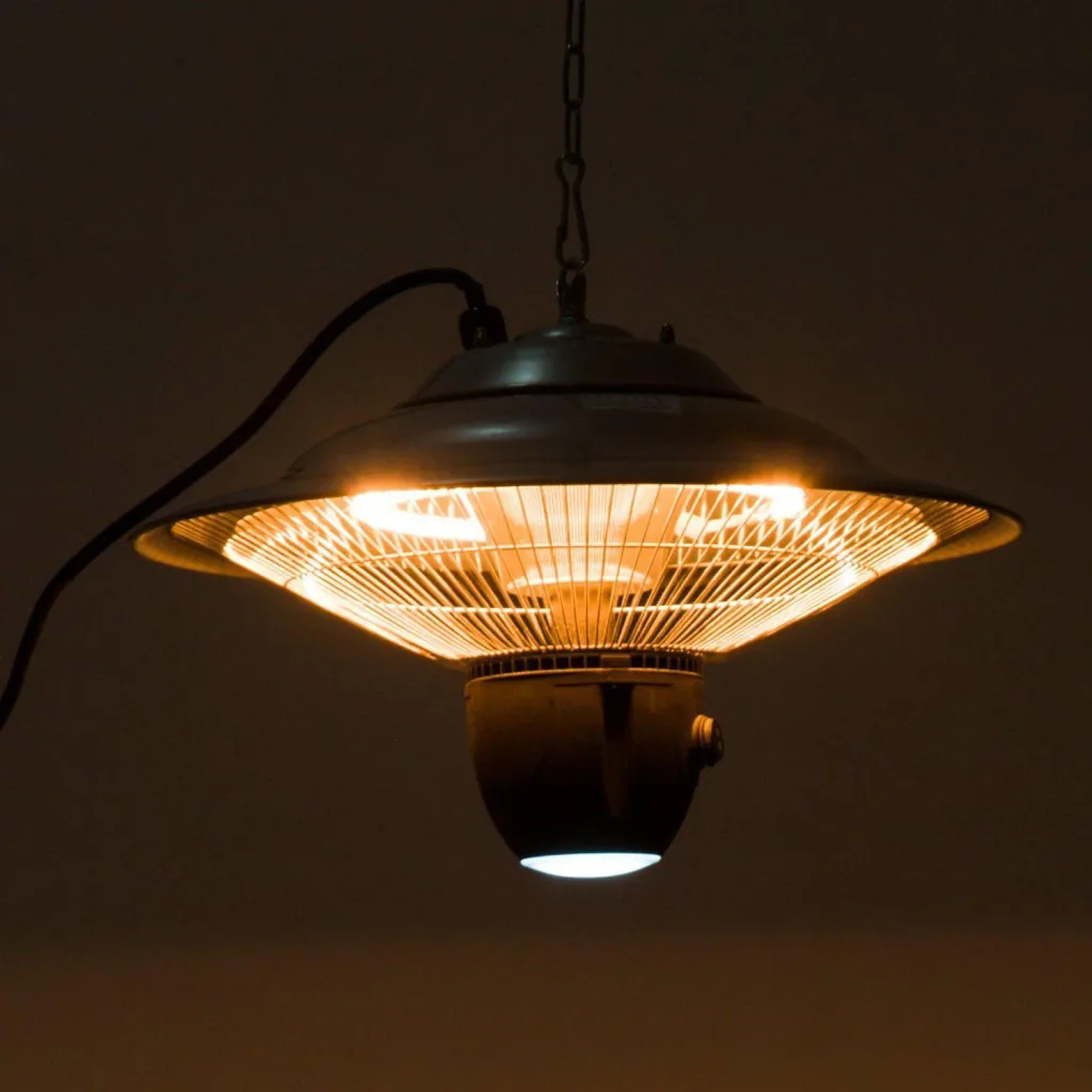 Heizstrahler 1500W mit LED inkl, Fernbedienung Alu Silber