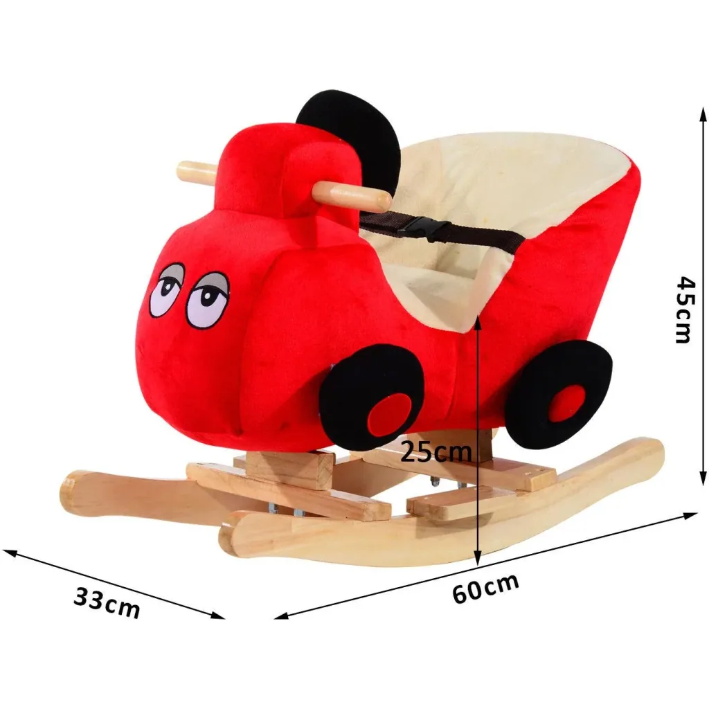 Schaukelpferd Plüsch Auto Schaukeltier Lieder Spielzeug Kinder Baby Rot Auto