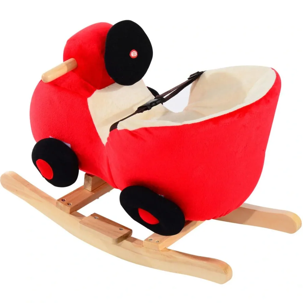 Schaukelpferd Plüsch Auto Schaukeltier Lieder Spielzeug Kinder Baby Rot Auto