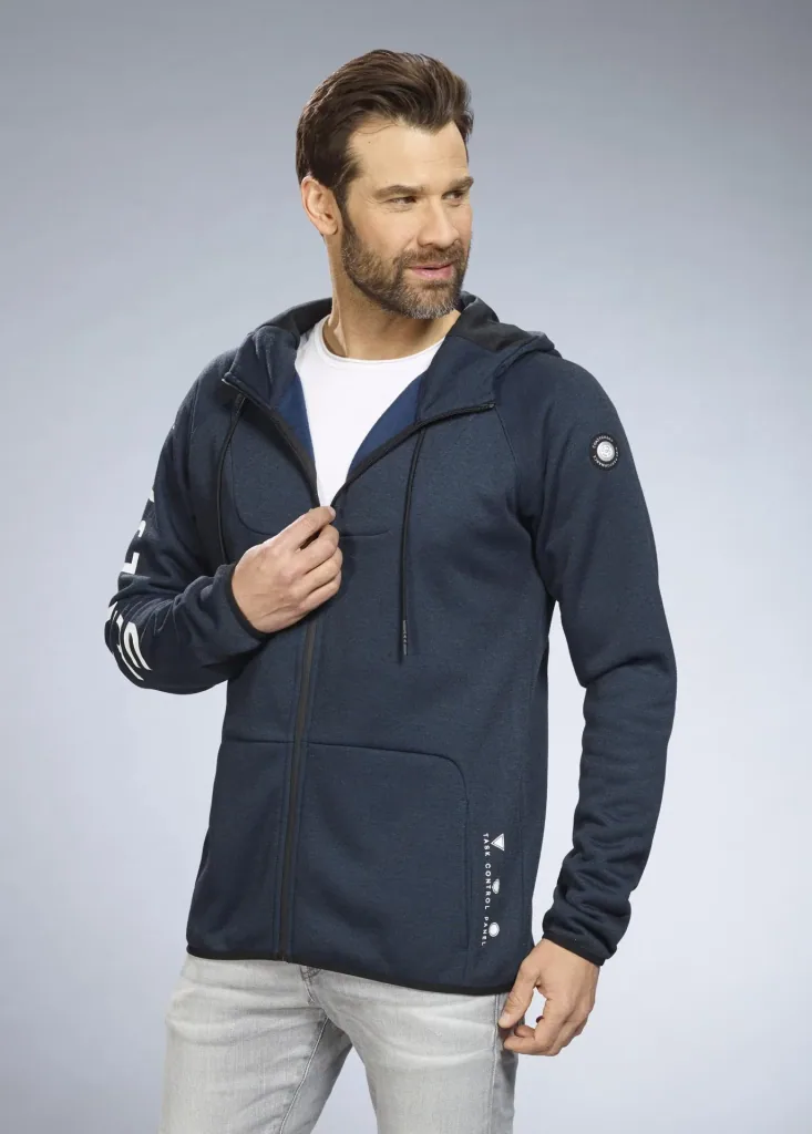 Sweatjacke mit Kapuze, Farbe marine, Gr.M