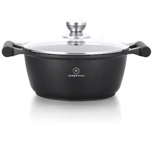 Herenthal Suppe/Kasserolle Marmor - mit Glasdeckel- 20cm