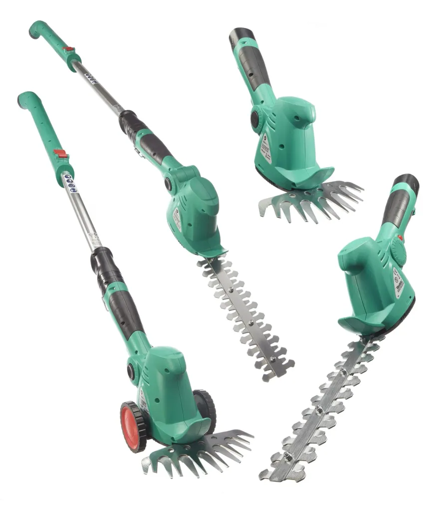 Akku Gras- & Strauchschere 10,8 Volt mit Fahrstock inklusiver Ersatzakku