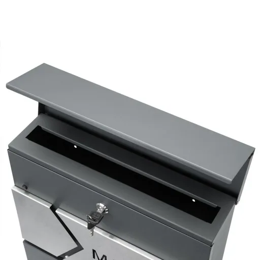 Designerbriefkasten anthrazit / silber