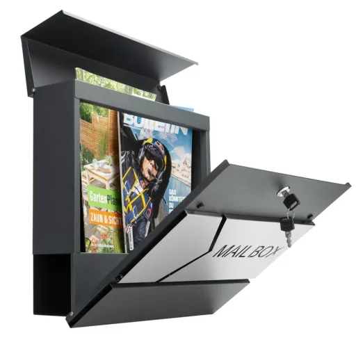 Designerbriefkasten anthrazit / silber