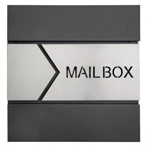 Designerbriefkasten anthrazit / silber