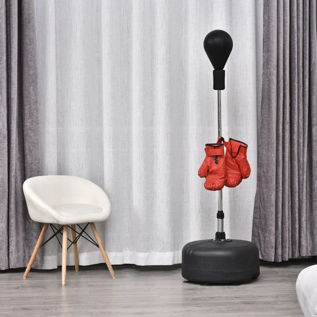 Punchingball-Set mit Boxhandschuhe schwarz/rot