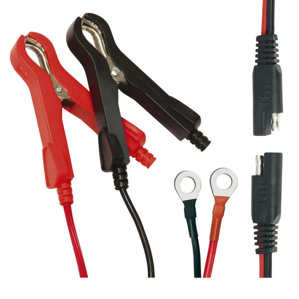 Batterieladegerät 6 / 12 Volt - 4 A - mit Polklemmen und Ringösenkabel