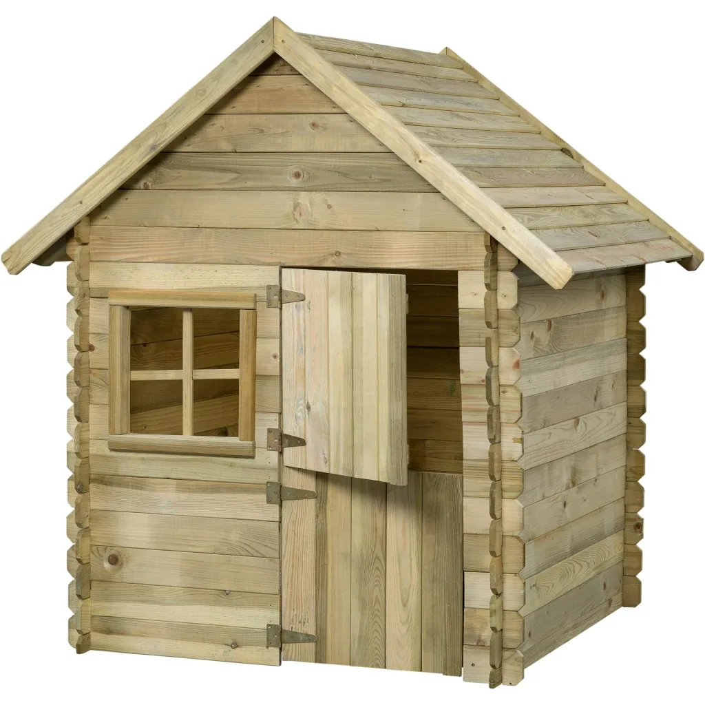 Spielhaus Louise Holz Deluxe Satteldach mit Boden 135 x 130 x 145 cm