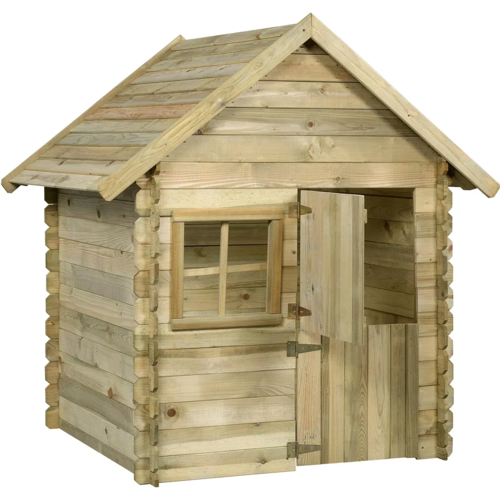 Spielhaus Louise Holz Deluxe Satteldach mit Boden 135 x 130 x 145 cm