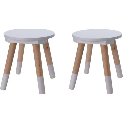 KidCollection SET - 2x Kinderhocker - 26 cm - Weiß