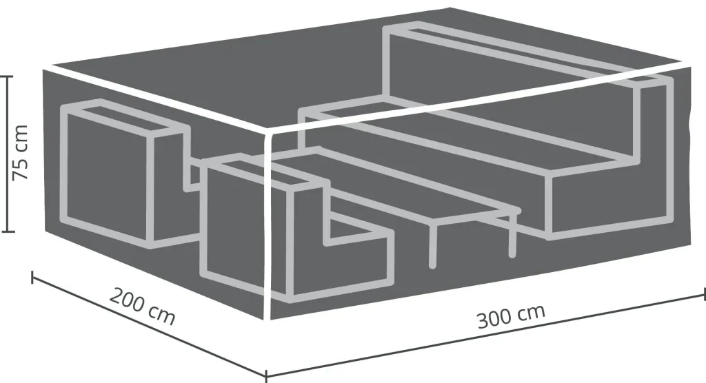 Profi-Schutzhülle für Lounge-Gruppe, Grau, 200 x 300 x 75 cm