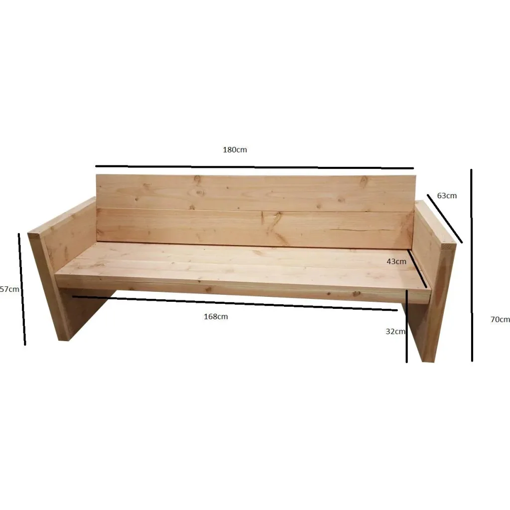 Montagepaket Lounge Sofa / Gartenbank Pepijn inkl. Outdoor-Kissen