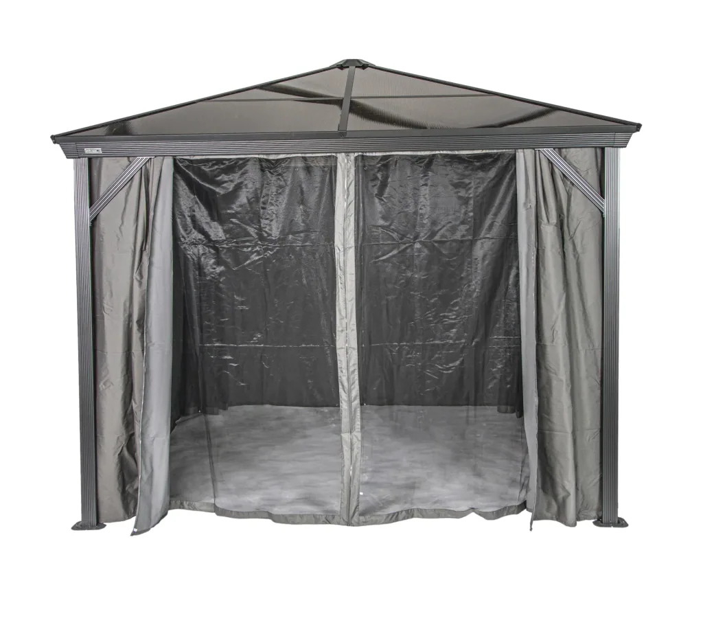 Sojag Pavillon Verona 1010 298,3×298,3×261 cm Anthrazit – Hardtop mit 6-mm-Polycarbonatdach