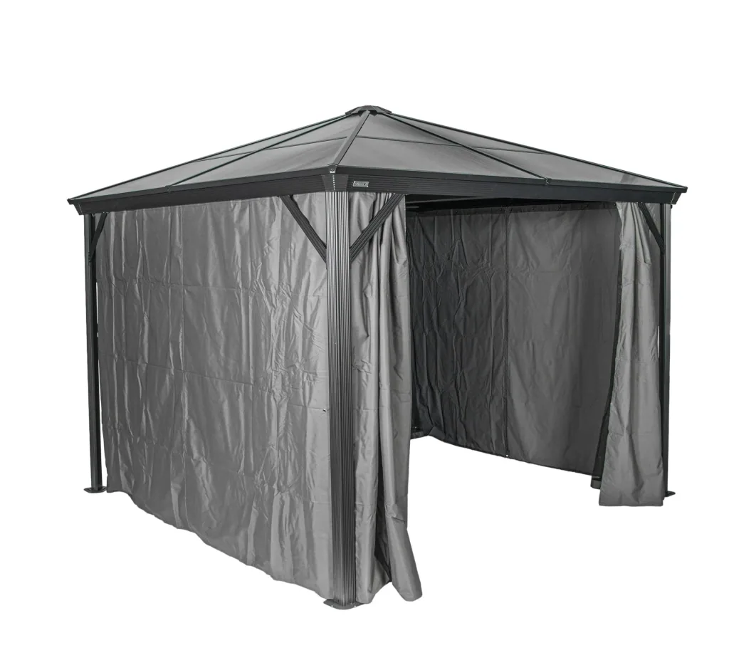 Sojag Pavillon Verona 1010 298,3×298,3×261 cm Anthrazit – Hardtop mit 6-mm-Polycarbonatdach