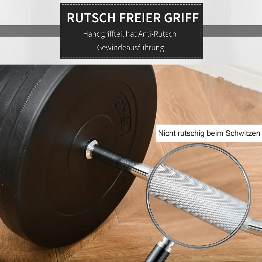 Langhantel Set Kurzhantel einstellbar mit W-förmigen Griffe für Krafttraining 70 kg Metall Schwarz