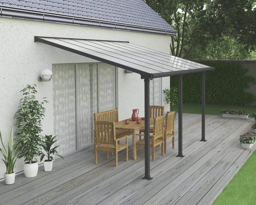 Terrassendach „Olympia“, Anthrazit, 3 x 4,25 m