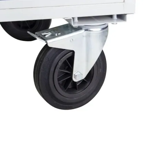 Tischwagen Etagenwagen RAL7035/7016 - 1 Tür, 1 Ablage, B1300xT600xH827mm
