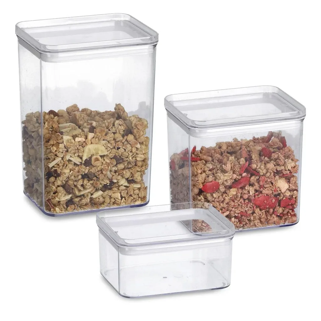 Vorratsdosen-Set, 3-teilig, Kunststoff, transparent