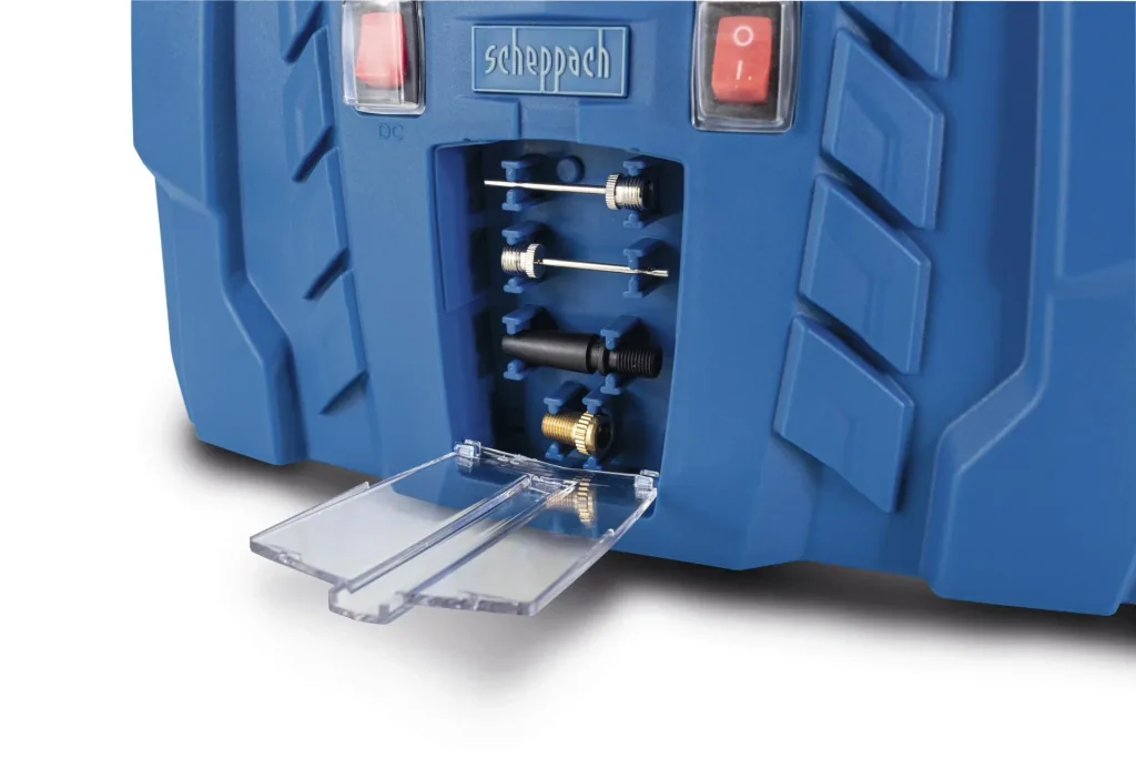Mobiler Kompressor Air Force 5 / elektrische Luftpumpe, 230V / 12V, 8 bar inklusive Zubehör