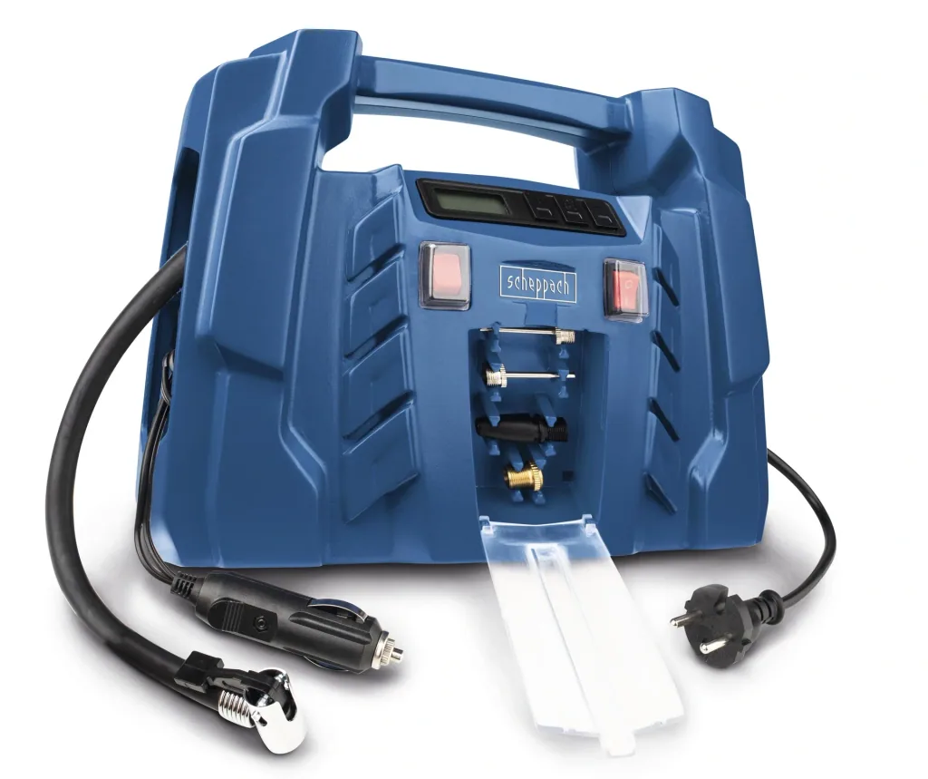 Mobiler Kompressor Air Force 5 / elektrische Luftpumpe, 230V / 12V, 8 bar inklusive Zubehör