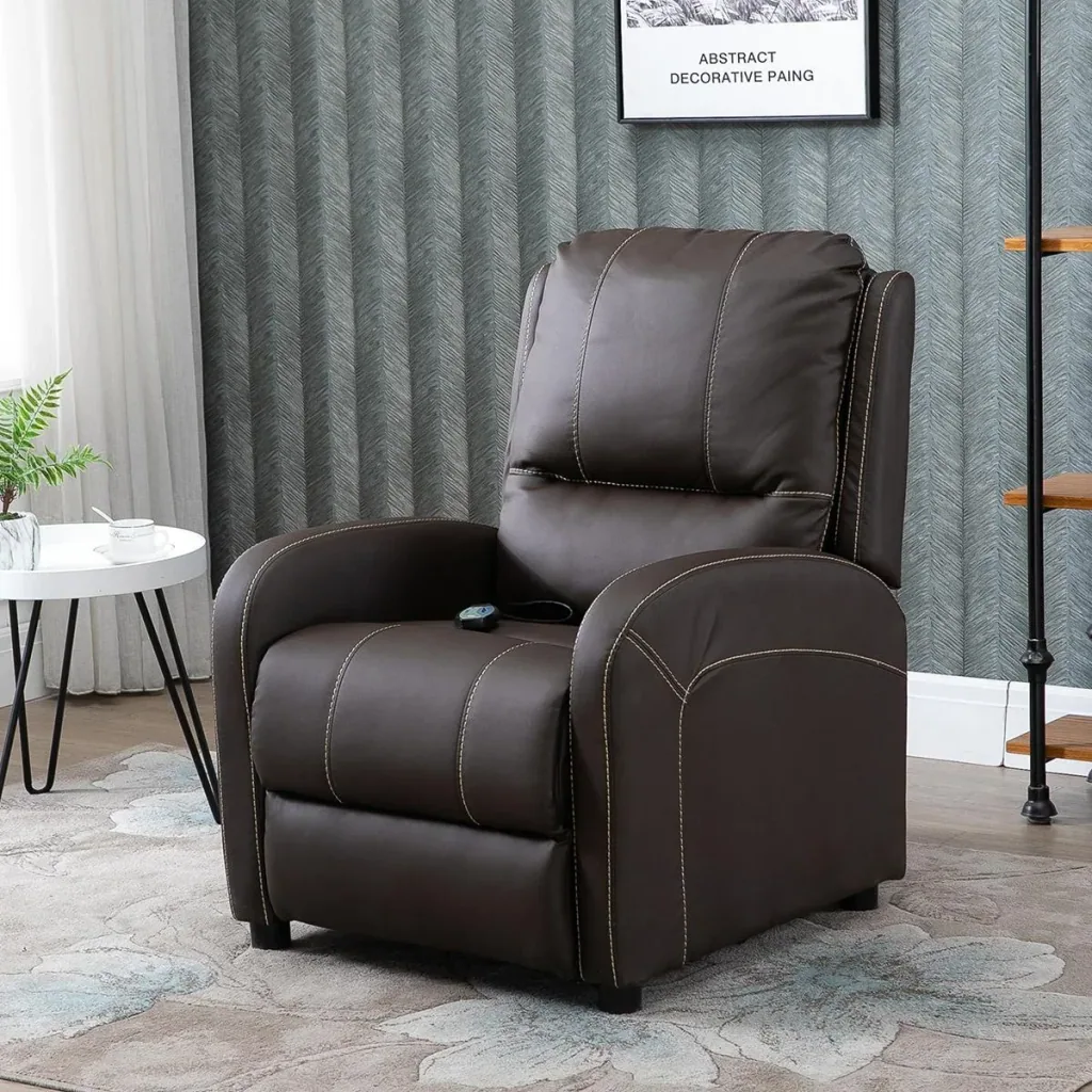 Massagesessel TV-Sessel Relaxsessel Wohnzimmer 165°-Neigung Kunstleder Metall Dunkelbraun 70 x 88 x 100 cm